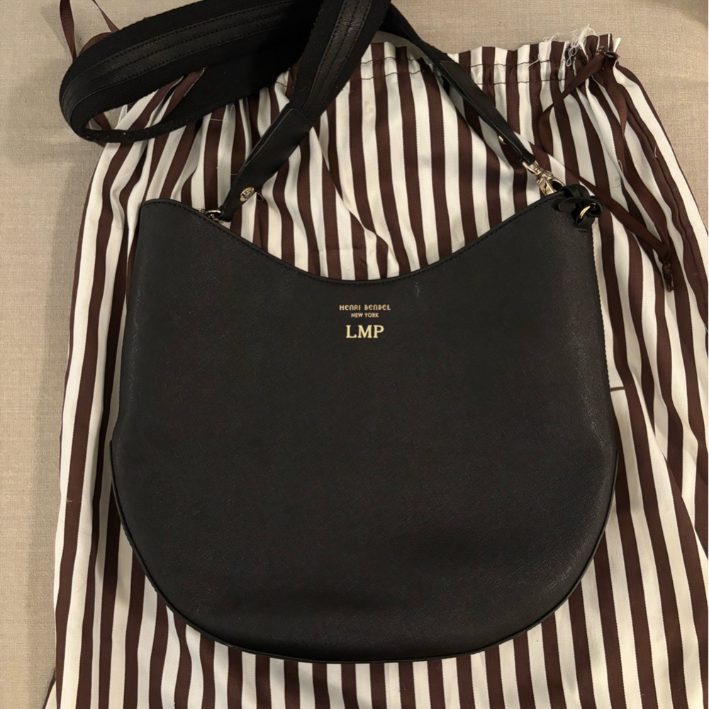 henri bendel Black Crossbody Hobo Bag